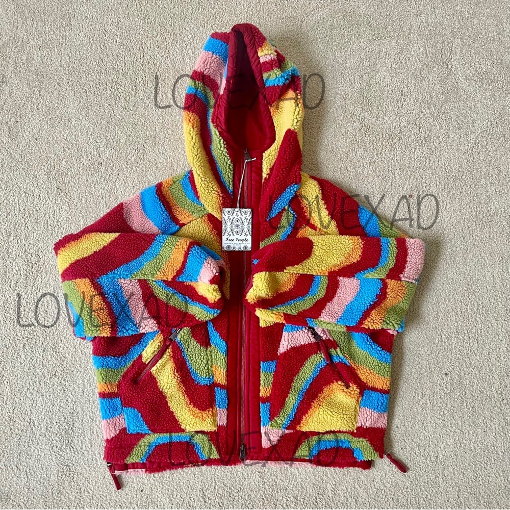 SOLD ‼️ Free people mountain air jacket fall winter coat designer rainbow hoodie